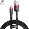 Baseus Cafule Braided USB 2.0 Cable USB-C male - USB-A Κόκκινο 3m CATKLF-U91
