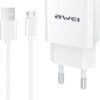 Awei AW-C-831-WH micro USB Cable & USB Wall Adapter White