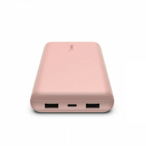 Belkin BPB012btRG Power Bank 20000mAh 15W με 2 Θύρες USB-A και Θύρα USB-C Ροζ Χρυσό