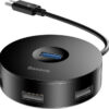 Baseus Round Box 4in1 USB-C to USB 3.0 + 3xUSB 2.0 Black
