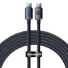 Baseus Crystal Shine Braided USB 2.0 Cable USB-C male - USB-C male Μαύρο 1.2m (CAJY000601)