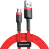 Baseus Cafule Braided USB 2.0 to micro USB Cable Κόκκινο 1m (CAMKLF-E09)