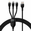 Baseus Flash Series Braided USB to Type-C / Lightning / micro USB Cable Μαύρο 1.2m (CASS030001)