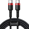 Baseus Cafule Braided USB 2.0 Cable USB-C male - USB-C male Κόκκινο 2m (CATKLF-AL91)