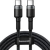 Baseus Cafule Braided USB 2.0 Cable USB-C male - USB-C male Γκρι 2m (CATKLF-ALG1)