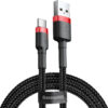 Baseus Cafule Braided USB 2.0 Cable USB-C male - USB-A male Μαύρο 1m (CATKLF-B91)