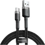 Baseus Cafule Braided USB 2.0 Cable USB-C male - USB-A male Μαύρο 2m (CATKLF-CG1)
