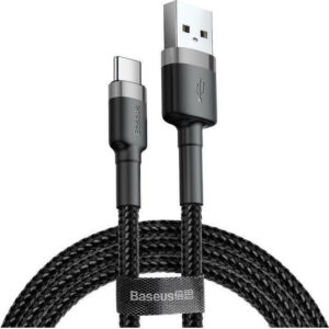Baseus Cafule Braided USB 2.0 Cable USB-C male - USB-A male Μαύρο 2m (CATKLF-CG1)