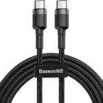 Baseus Cafule Braided USB 2.0 Cable USB-C male - USB-C male Γκρι 1m (CATKLF-GG1)
