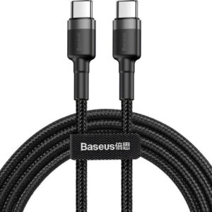 Baseus Cafule Braided USB 2.0 Cable USB-C male - USB-C male Γκρι 1m (CATKLF-GG1)
