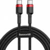 Baseus Cafule Braided USB 2.0 Cable USB-C male - USB-C male Μαύρο 2m (CATKLF-H91)