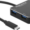 DeLock 3 Port USB 3.1 Gen 1 Hub with USB-C + Gigabit LAN
