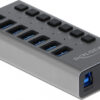 DeLock External USB 3.0 Hub with 7 Ports + Switch
