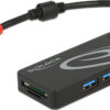 DeLock USB 3.1 Gen 1 Hub USB Type-C to 3xUSB-A + SD/Micro SD Slot Black