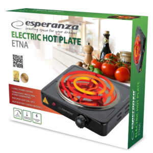 Esperanza EKH012K Επιτραπέζια Εστία Εμαγιέ Μονή Μαύρη