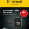 Intenso microSDXC Card 64GB Class 10 Premium + SD Adapter