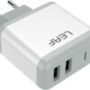 Leaf Micro USB Cable & 2xUSB-A Charger White