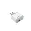Leaf USB-C Cable & 2xUSB 2.1A Charger White