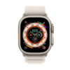 Apple Watch Ultra Titanium 49mm Αδιάβροχο με eSIM και Παλμογράφο (Starlight Alpine Loop Medium) MQFR3FD/A