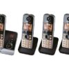 Panasonic KX-TG6724 Ασύρματο Τηλέφωνο (Τετραπλό Σετ) με Aνοιχτή Aκρόαση Μαύρο