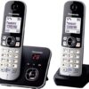 Panasonic KX-TG6822 Ασύρματο Τηλέφωνο Σετ 2 Ακουστικά με ανοιχτή ακρόαση Μαύρο