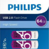 Philips Vivid Edition 64GB USB 2.0 Purple (2-pack)