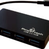 Powertech PT-705 USB 3.0 Hub, 4 Ports, DC port, Black