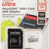 Sandisk Ultra microSDXC 128GB Class 10 U1 A1 με αντάπτορα (SDSQUNR-128G-GN3MA)