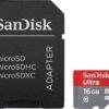 Sandisk Ultra memory card 16 GB MicroSDHC Class 10 UHS-I