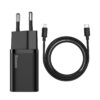 Baseus Φορτιστής με Θύρα USB-C και Καλώδιο Lightning 20W Power Delivery Μαύρος (Super Si)