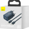 Baseus Φορτιστής με Θύρα USB-C και Καλώδιο USB-C - Lightning 20W Power Delivery Μπλε (Super Si) TZCCSUP-B03