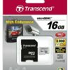 Transcend High Endurance microSDHC 16GB Class 10 + SD Adapter