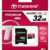 Transcend Premium 400x microSDHC 32GB U1 + SD Adapter
