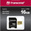 Transcend 500S microSDHC 16GB Class 10 U3 V30 + SD Adapter