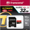 Transcend Ultimate 600x microSDHC 32GB U1 + SD Adapter