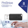 Verbatim Store 'n' Go 8GB Pinstripe USB 2.0 black