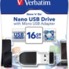 Verbatim Store 'n' Stay Nano 16GB USB 2.0 + Micro USB Adapter
